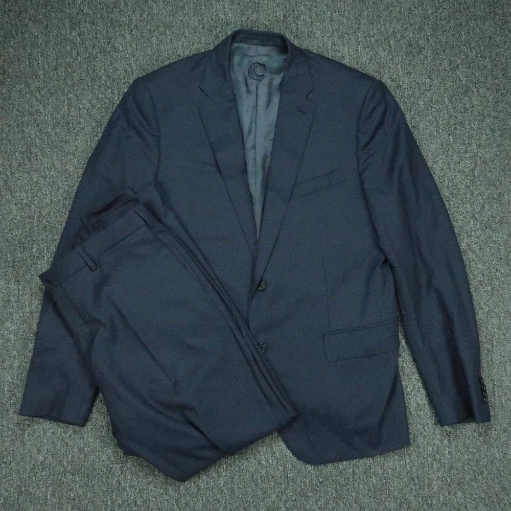 Caruso Suit Mens 56R Blue Wool Cashmere Blazer Pants Italy US 46R
